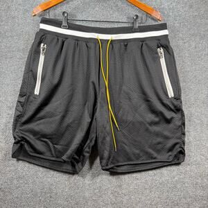 NWT mnml Shorts Men's XXL Basic Mesh Short 7" Inseam Stretch Waist Zip Pocket